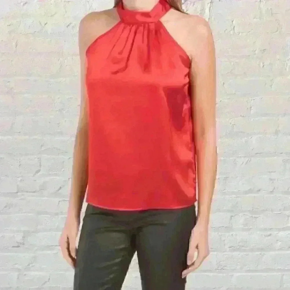 Red Bow Back Halter Top Large NWT - Picture 1 of 7
